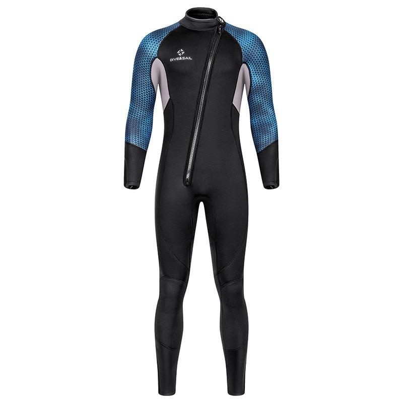 Wetsuit Men's Warm One-piece Cold-proof Wetsuit Snorkeling Swimming Scuba Diving3MM Warm One-piece Front Open Zipper