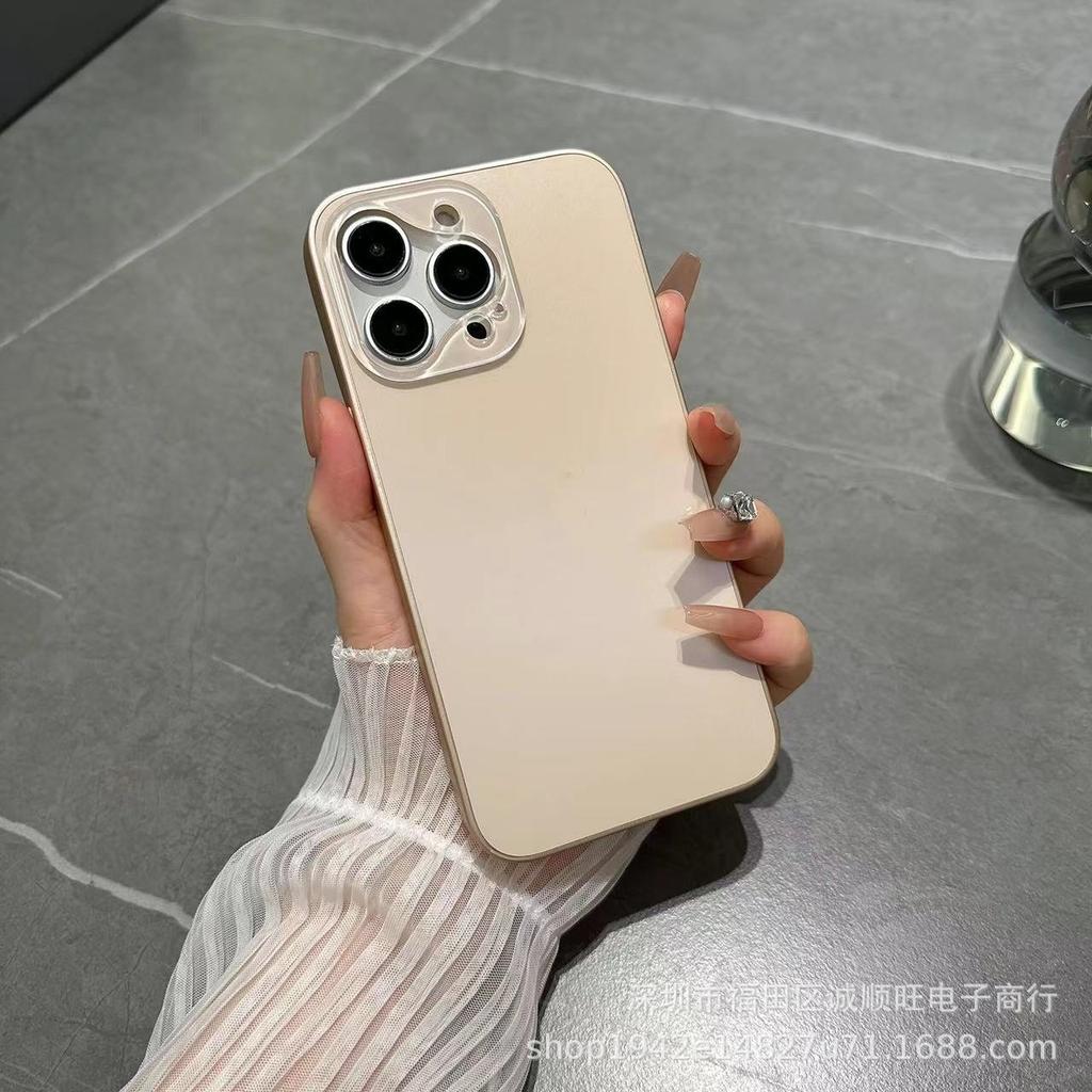 Применимо к чехлу для мобильного телефона Apple 16Pro Max Huawei Mate80, матовый гальванический чехол с большим отверстием, защитный чехол с продвинутым дизайном