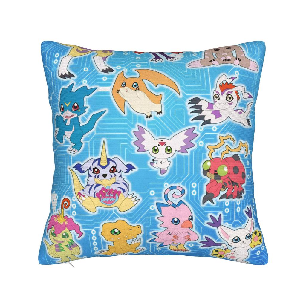 Digimons Cartoon Square Pillow Case Cushion Covers Fashion Polyester Decor Pillowcase For Home 40X40Cm