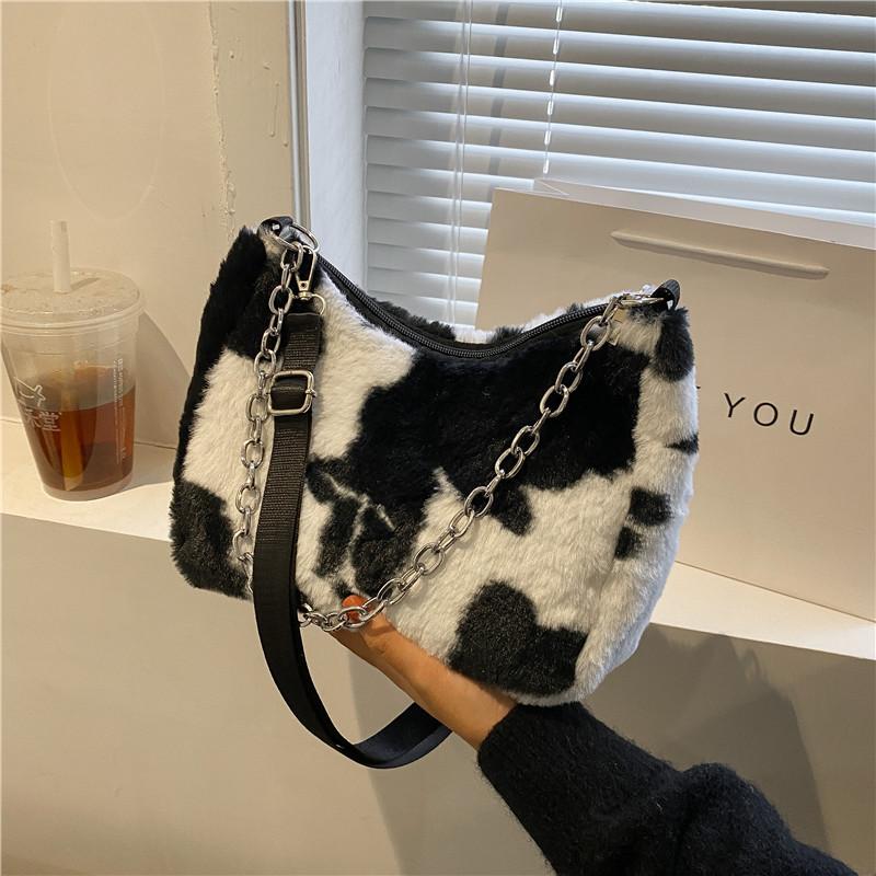 Высокая стоимость иностранного стиля плюшевая маленькая сумка-тоут милая пушистая сумка через плечо сумка-мессенджер