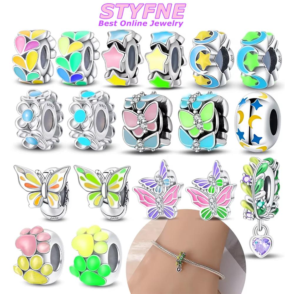 Классические оригинальные медные шармы светящаяся бабочка с когтями светящиеся звезды бусина подходит для браслета женские украшения сделай сам изысканное изготовление подарков