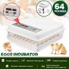 80W Automatic Farm Hatchery Incubator Brooder Machine 64 Eggs Turning Incubator Egg Hatchers For Chicken Poultry Bird Quail