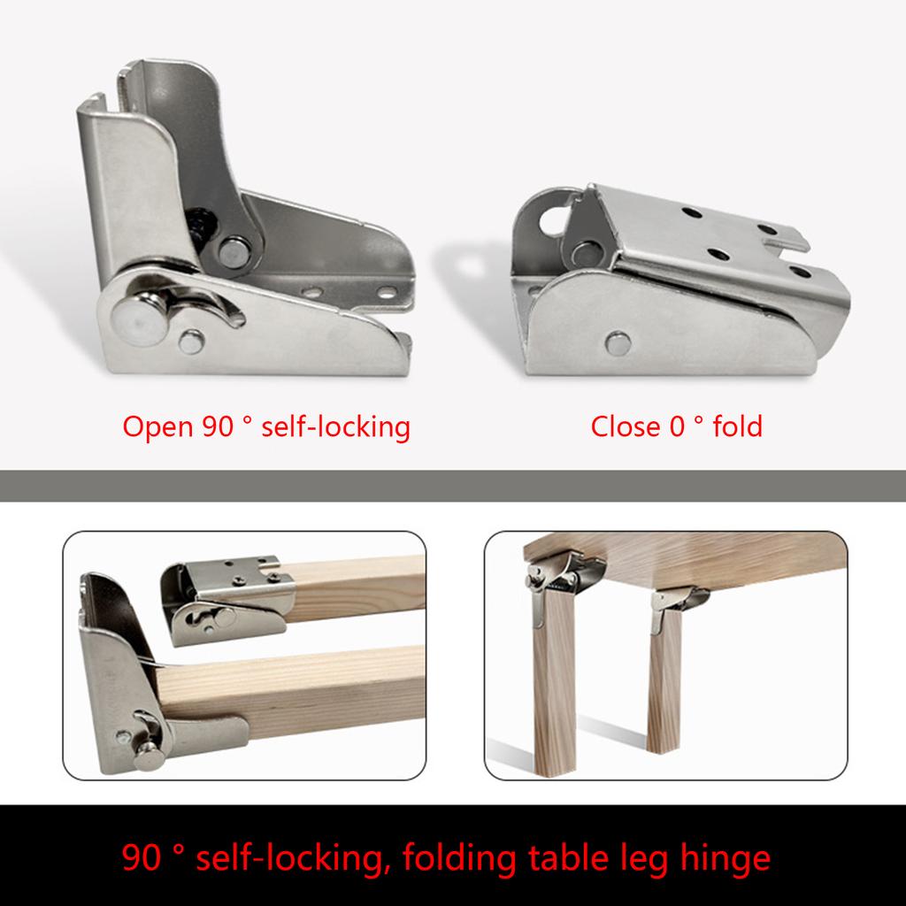 Sofa Invisible Folding Hinge 90 Degree Right Angle Self-Locking Folding Furniture Hardware Dining Table Connection Foot