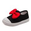 Парусиновая обувь для девочек весной и летом, нескользящая мягкая подошва, уличная легкая обувь с украшением в виде банта, повседневная парусиновая обувь на плоской подошве для девочек