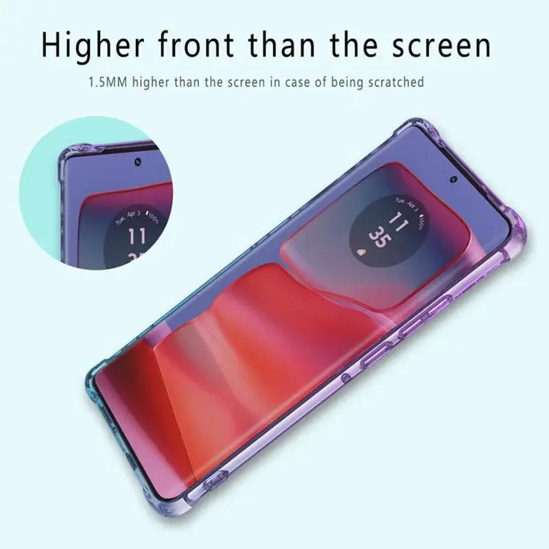 Transparent Gradient TPU Case for Motorola Moto G75 G85 G35 G55 5G Four Corners Shockproof Airbags Soft Silicone Cover for Moto G84 G54 G34 G04