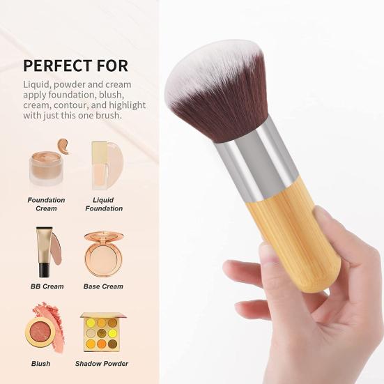 Универсальная кисть для тональной основы с бамбуковой ручкой, косметические инструменты для макияжа