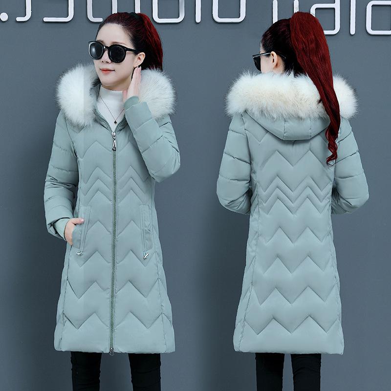 Winter women's medium and long cotton clothes, slim and thin, large size warm cotton-padded clothes, thickened new winter clothes.