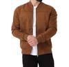 Soft Suede Leather Biker Men's Jacket Brown Genuine Handmade Lambskin Motorcycle