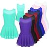 Sleeveless Ballet Dance Leotard Dress Soft Sparkly Rhinestone Tulle Back Figure Ice Skating Gymnastic Costumes Tutu Skirt