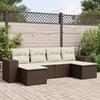 VidaXL Garden Lounge Set with Cushions 6 Pcs, Patio Sofas, Furniture Set, Outdoor Terrace Furniture, Brown 3222922