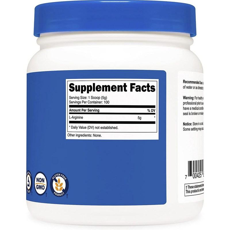 Nutricost L-Arginine Unflavored, 500g, 1 Unit