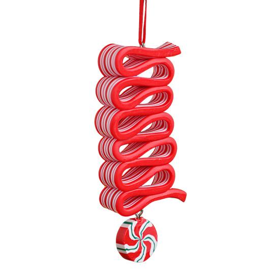 Рождественский леденец, украшение, красочная полимерная глина, мятная конфета-трость, подвесное украшение