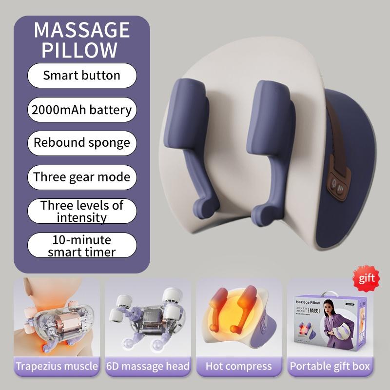 Массажная подушка для разминания шеи и плеч, шейный массажер, массажная подушка для разминания трапециевидной мышцы