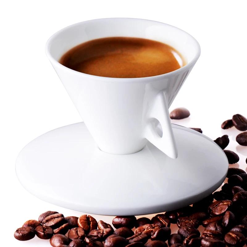 60 мл итальянский эспрессо чашка блюдце набор уникальная креативная пара керамическая кофейная чашка домашняя белая чайная чашка блюдце набор кофейная посуда