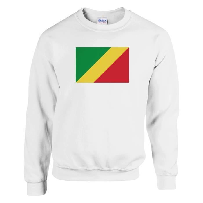 Sweat-shirt - PIXELFORMA - Drapeau de la république du Congo - Manches longues - Col classique - Mixte