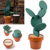 6Pcs/Set Cactus Coasters Cup Beverage Mats Pads With Plastic Flower Pot Holder