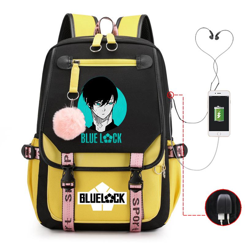 Blue Prison Anime School Bag College Wind Large Capacity Middle School Student Usb Backpack