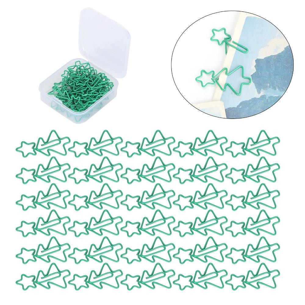 30Pcs 3.2 X 1.9cm Paper Clips Green Fun Paper Clips Stationery Supplies Paperclips Book Marking