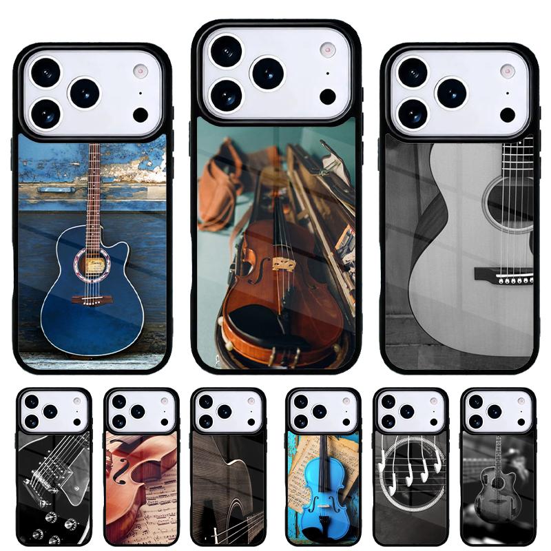 Музыкальный чехол для телефона с изображением скрипки и гитары для iPhone 17 Air 16e 15 14 13 Pro Max Задняя крышка для 12 11 Pro Coque