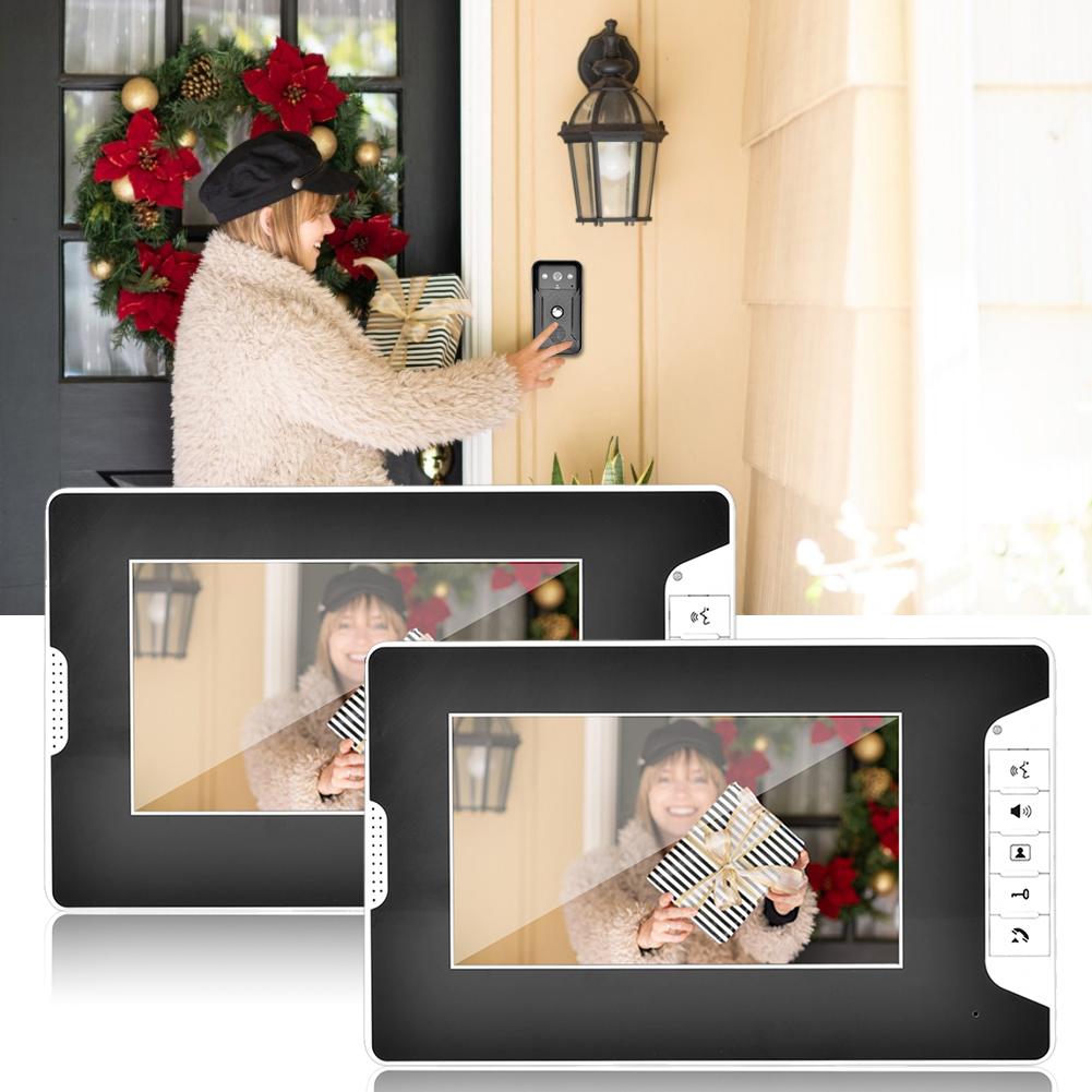 7-дюймовый дверной звонок с ночным видением, ID-карта, камера видеодомофона, 2 шт.