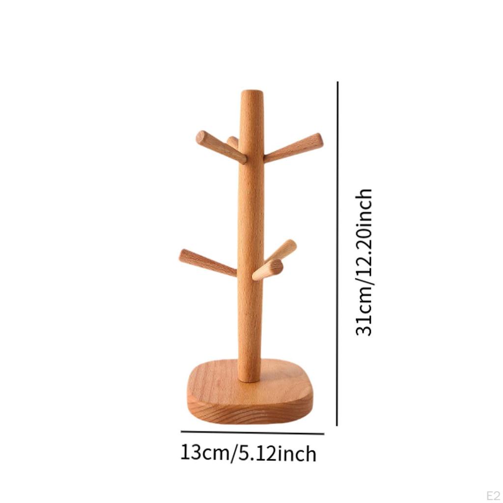 Coffee Mug Tree Glass Cup Stand Practical Storage with 6 Hooks Holder Rack for Living