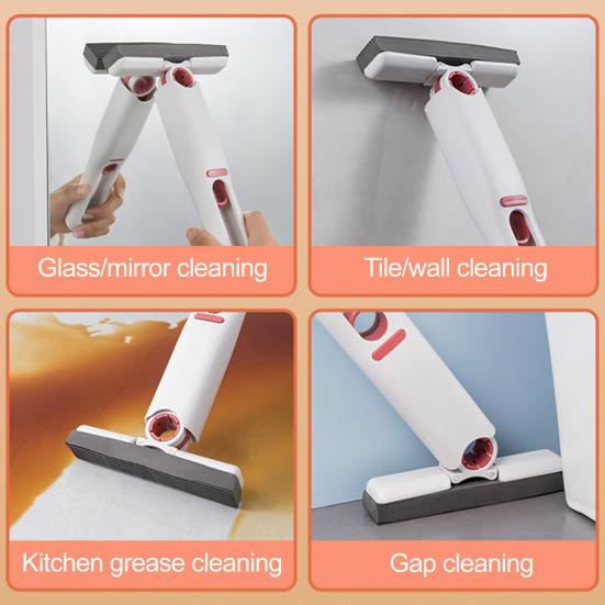 Портативная мини-швабра с превосходным впитыванием. Управление одной рукой. Конструкция с глубокими канавками. Защита от повреждений.