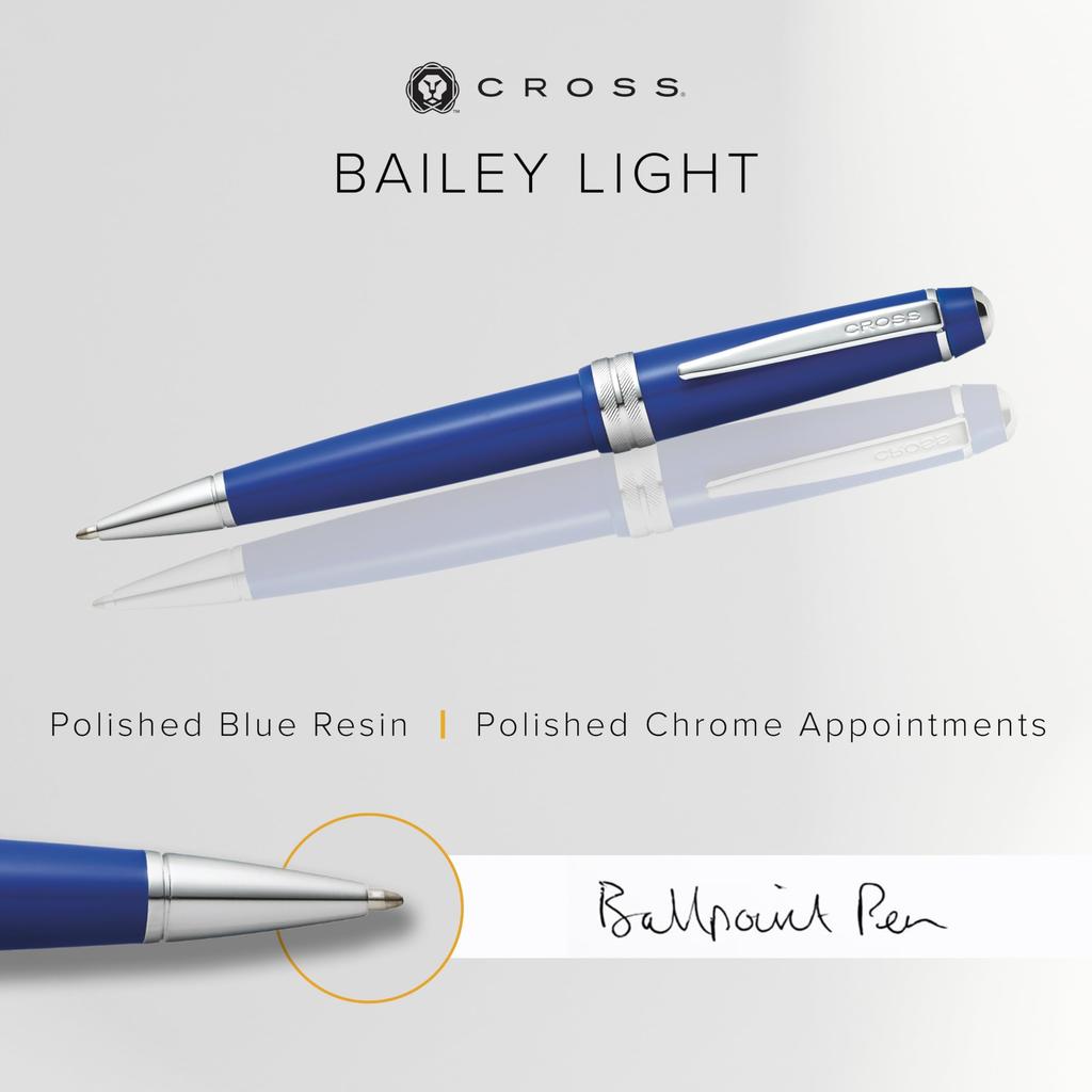 Cross Шариковая ручка Bailey Light, Официально импортированная, На масляной основе, NAT0742-4, Синяя,