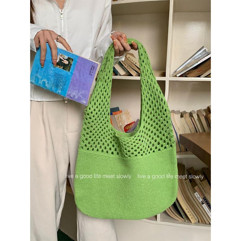 Tote Bag Knit Bag Mesh Hollowed Out Women's Shoulder Bag Woven Bag Handbag