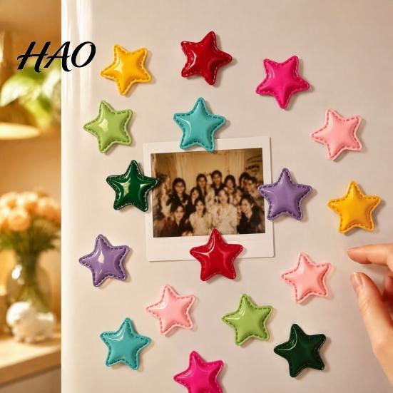 School Locker Magnets 2Pcs 3D Star Refrigerator Magnet, Resin Shape Fridge Home Decor Magnet Magnetic Decoration for Kitchen Office Whiteboard Cabinet