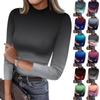 Women's Slim Bottom T-shirt Fashion Casual Gradient Printing Round Neck Pullover 3/4 Sleeve Top