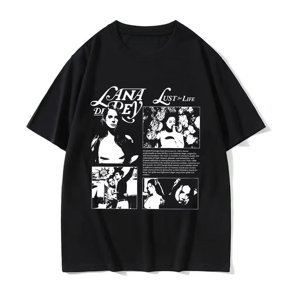 Hot Sale Singer Lana Del Rey Music Album T-Shirt Unisex Vintage Hip Hop Streetwear Oversized Tshirt Short Sleeve Casual Clothing