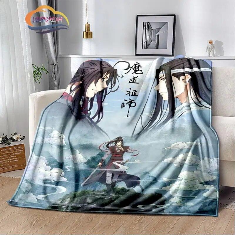 Anime Grandmaster of Demonic Cultivation Flannel Soft Throw Blanket Mo Dao Zu Shi Lightweight Warm Sofa Bed Travel Quilt