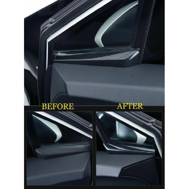 For C-HR CHR 2016-2022 Carbon Fiber 2PCS Door Window A Pillar Post Cover Trim