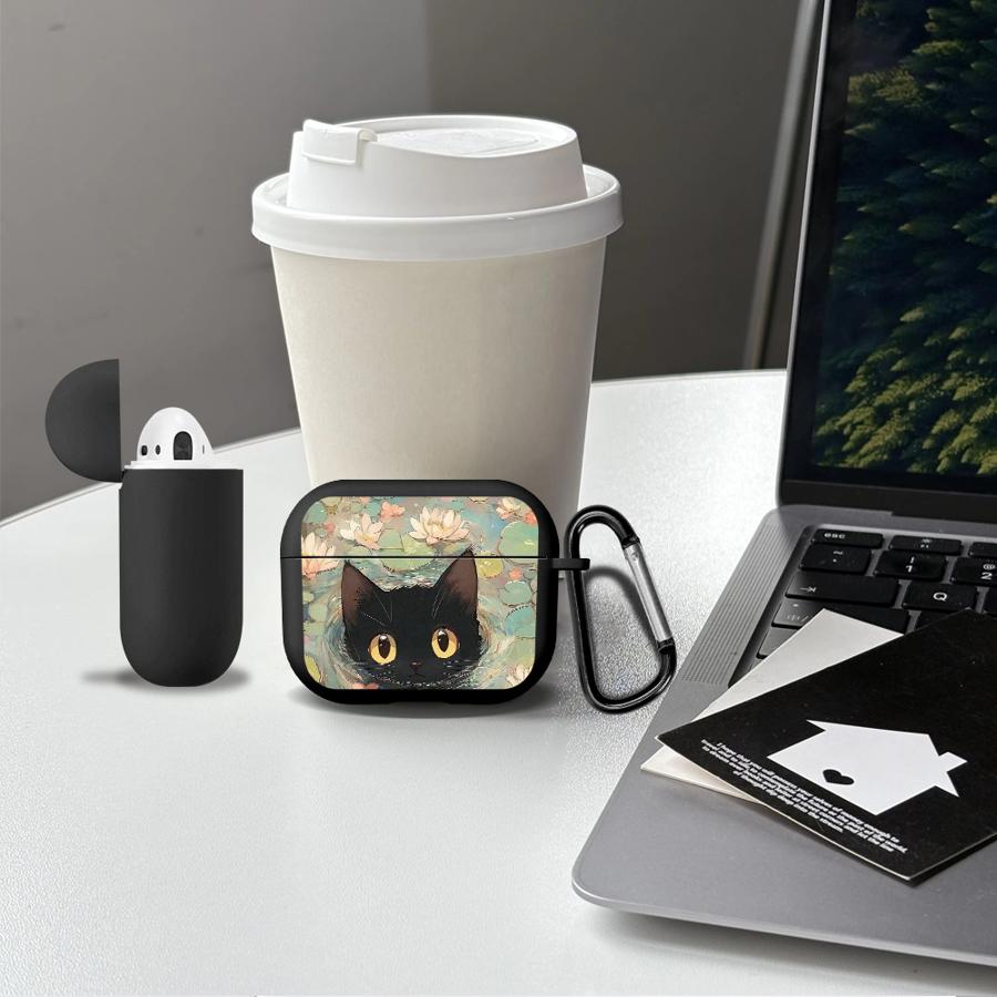 Чехол для наушников Cover Case Для Airpods 3 2 Pro3 Pro2 Pro 1 4 Черный Кот