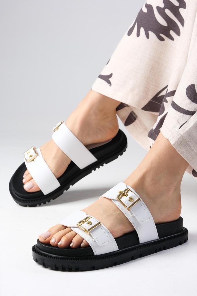 Rafaela белые женские летние повседневные тапочки на плоской подошве