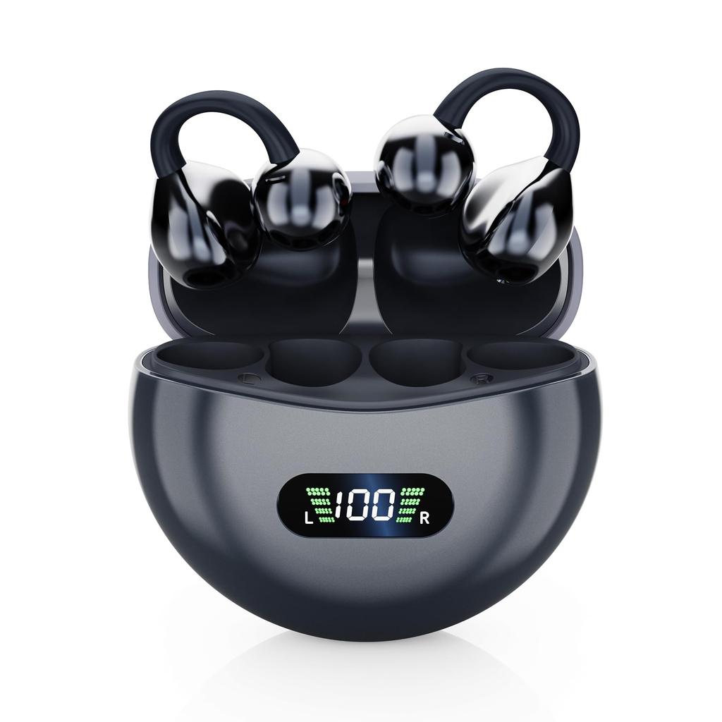 2025 Evolution Ear Cuff Bluetooth Wireless Earbuds for More Convenient Than Bone Conduction No Ear ENC Digital LED Display with Battery Ergonomic