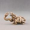 Ретро Латунь Мифический Питон Голова Черепахи Тело Черепахи Фигурки Миниатюры Статуэтка Счастливого Животного