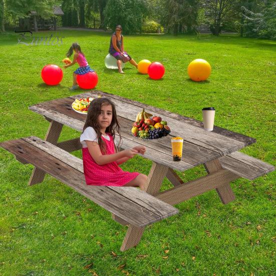 3 шт./комплект чехлов для уличных столов и стульев с принтом, водонепроницаемые, с противоскользящей эластичной лентой, для кемпинга, грязеотталкивающие, защитные чехлы для столов и скамеек для пикника