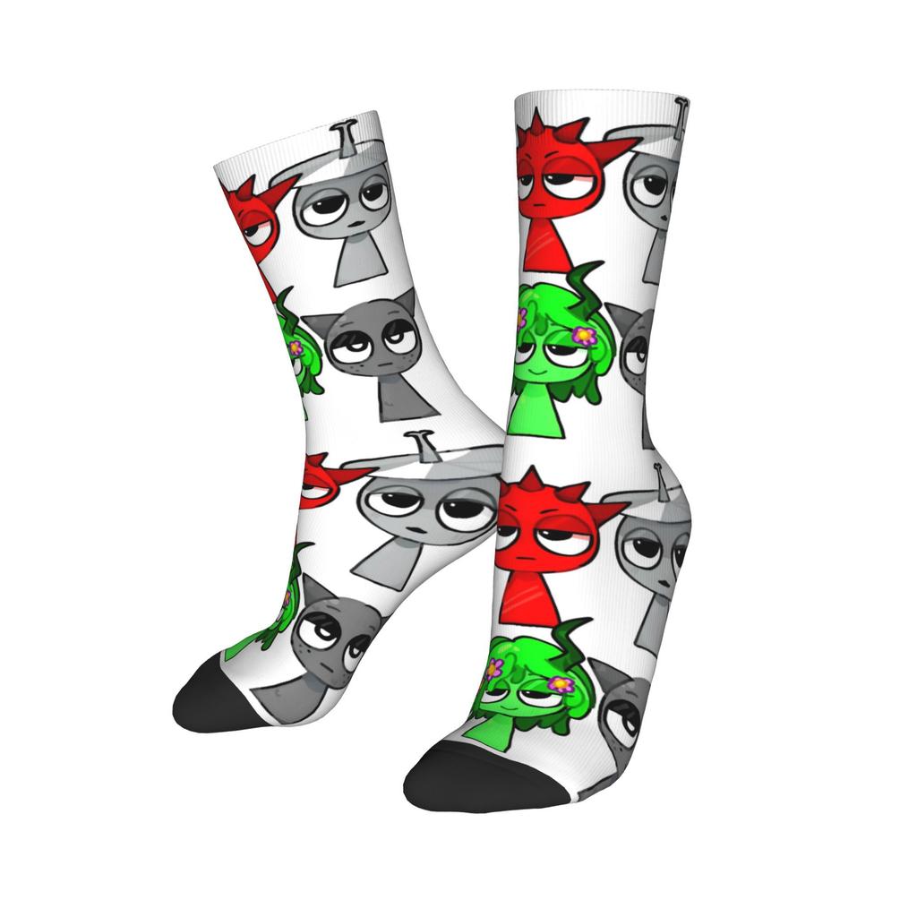 Носки Sprunki Incredibox для женщин и мужчин, дышащие, мягкие, длинные, впитывающие пот