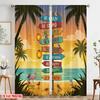 2pcs 2D Flat Printing Scene Curtains Beach Signpost Life Polyester Without Electricity Seasonal Party & Holiday Decor for Booths