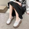 Fashion Beads Women's Niche Design Tweed Style Black Flats Autumn New Thick Bottom Small Leather Shoes French Style British