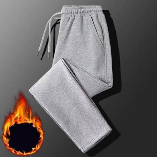 Мужские брюки весна-осень с боковыми карманами, эластичным поясом на шнурке, широкие штанины