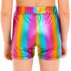 Girls Metallic Elastic Waistband Shiny Hot Pants Stage Performance Competition Dance Shorts