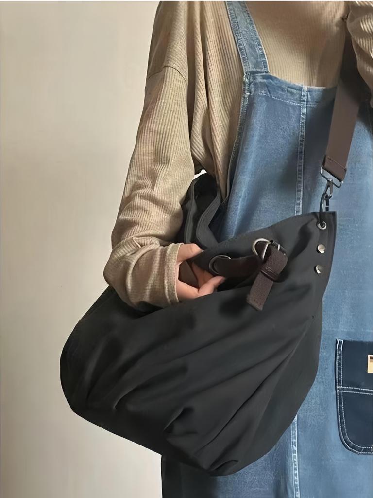 Сумка-мессенджер Холщовая сумка Тоут Мужские и женские сумки Для поездок Портативная На плечо Большая вместимость Многофункциональная Повседневная Ретро сумка