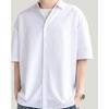 [foveitaa] men's shirt summer clothes short sleeve Plain color ice silk Cold sensation Cool feeling big size Relaxing simple fashionable casual simple
