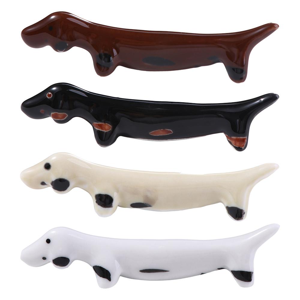Ceramic Elegant Cute Puppy Shaped Dinnerware Stand Chopsticks Holder Tableware Rack Chopstick Rest