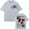 Unisex Women Clothing Fashion Hip Hop T-shirt Rapper Luar La L Poster Graphic T Shirts Music Album L3TRA Double Sided Print T Shirt