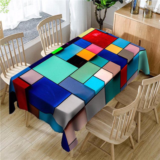 Полосатая клетчатая сетка с узором водонепроницаемая скатерть цветная коробка утолщенная прямоугольная и круглая скатерть для свадьбы
