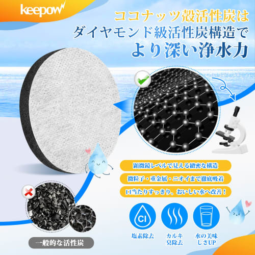 KEEPOW 6-Pack Cartridges, Replacement Filters for Bottle-Type and Carafe-Type Water Purifiers, Micro-Disc Cartridges, Compatible