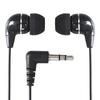 Dynamic Sealed Canal Stereo Binaural Earphones 3m For Stereo Mini Plug Binaural (Black) TV/Radio/Music 3.5mm L-shaped/L-shaped